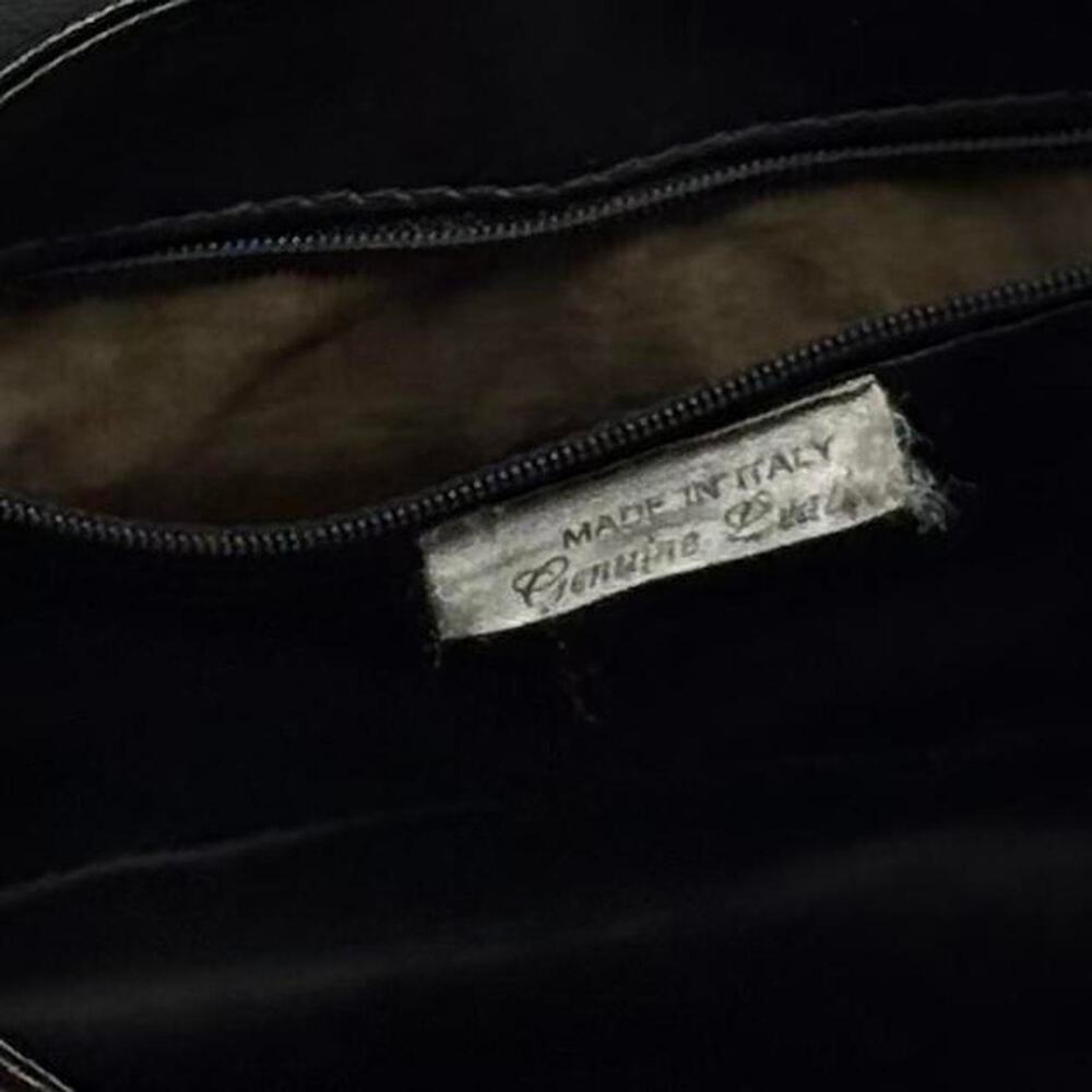Vintage PELLETTERIE TRIS Italian Leather Crossbody - Black/Brown - Picture 6 of 6